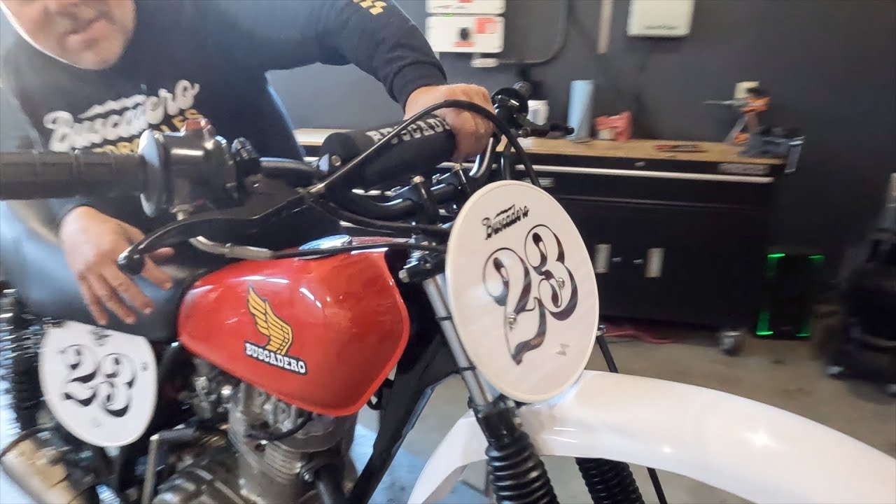 Custom 1974 Honda XL 175 built for vintage motocross - Buscadero Motorcycles