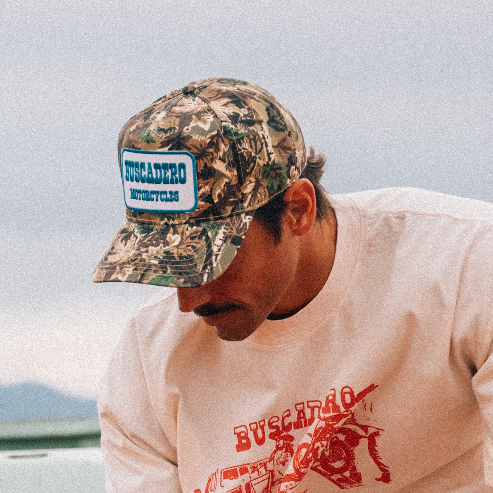 'Blue Barrel' 5 Panel Mid Profile Baseball Cap - Camo
