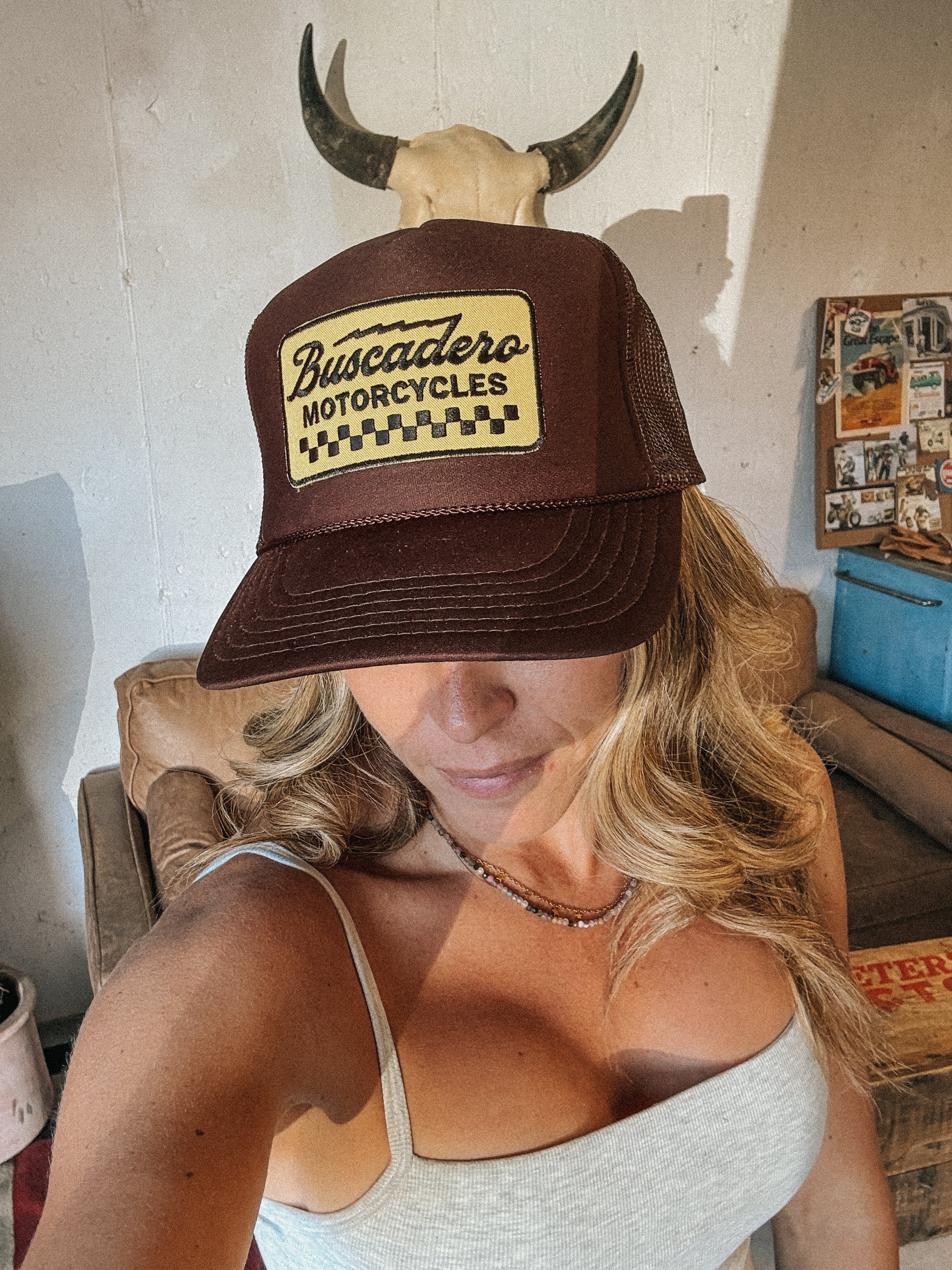 'Banner’ Foam Trucker Hat - Brown