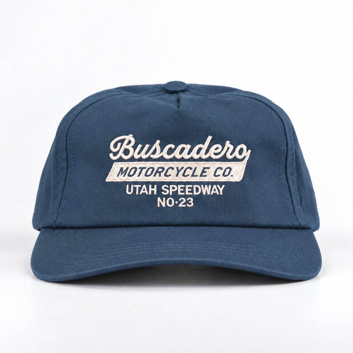 ‘Speedway’ Unstructured 5 panel Hat -Navy