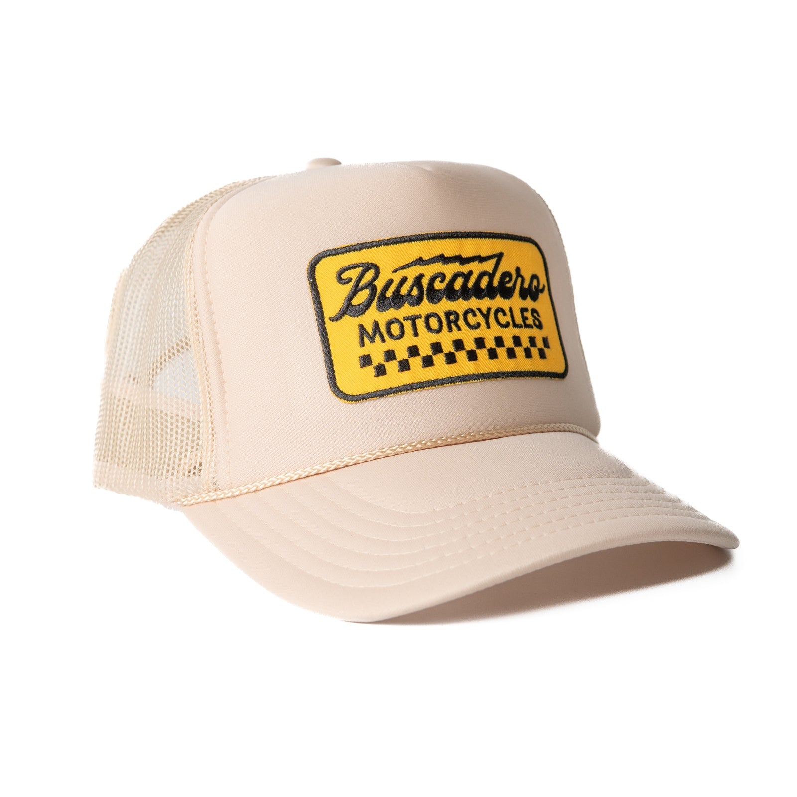 'Banner’ Foam Trucker Hat - Off White - Buscadero Motorcycles