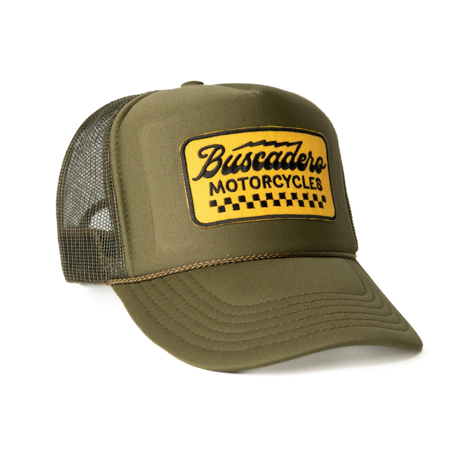 'Banner’ Foam Trucker Hat - Olive Drab - Buscadero Motorcycles