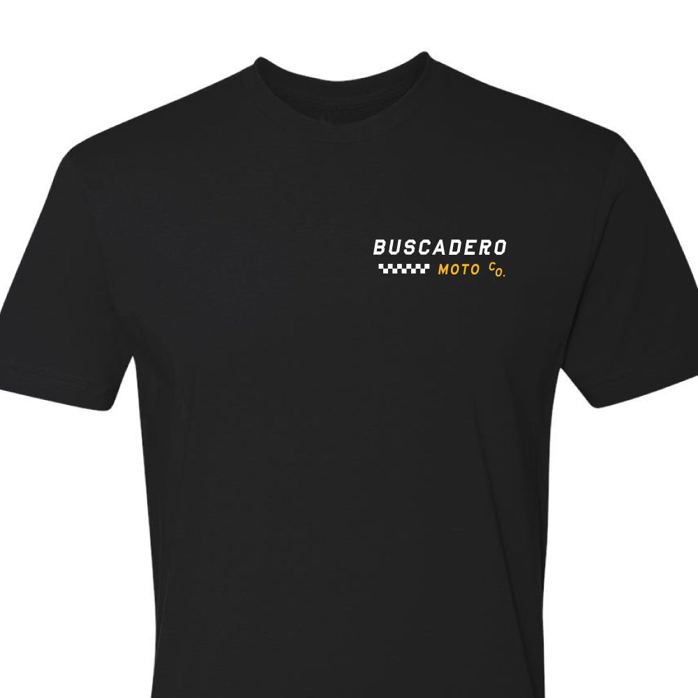'Checker Flags' Short Sleeve T shirt - Buscadero Motorcycles