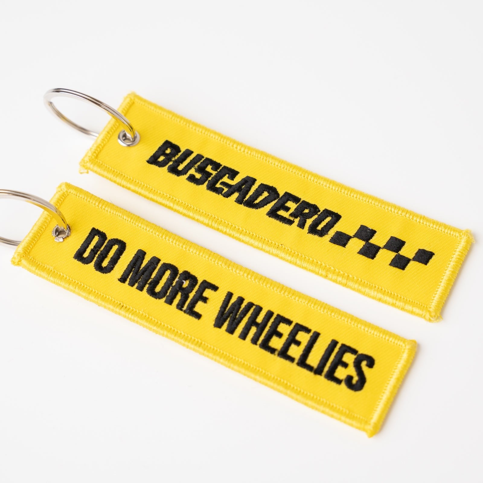 'Do More Wheelies' Keychain - Buscadero Motorcycles