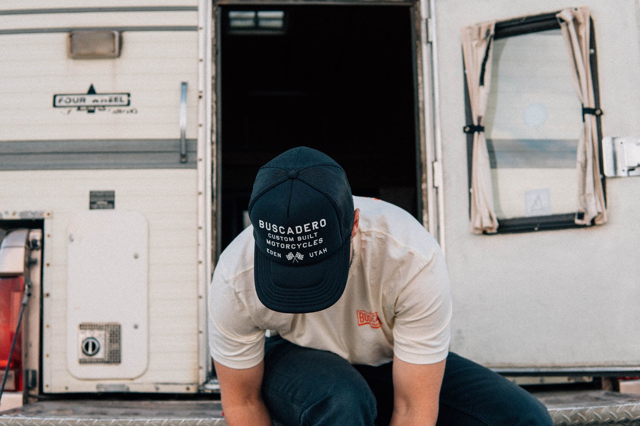 ‘Flags’ Foam Trucker Hat - Black - Buscadero Motorcycles
