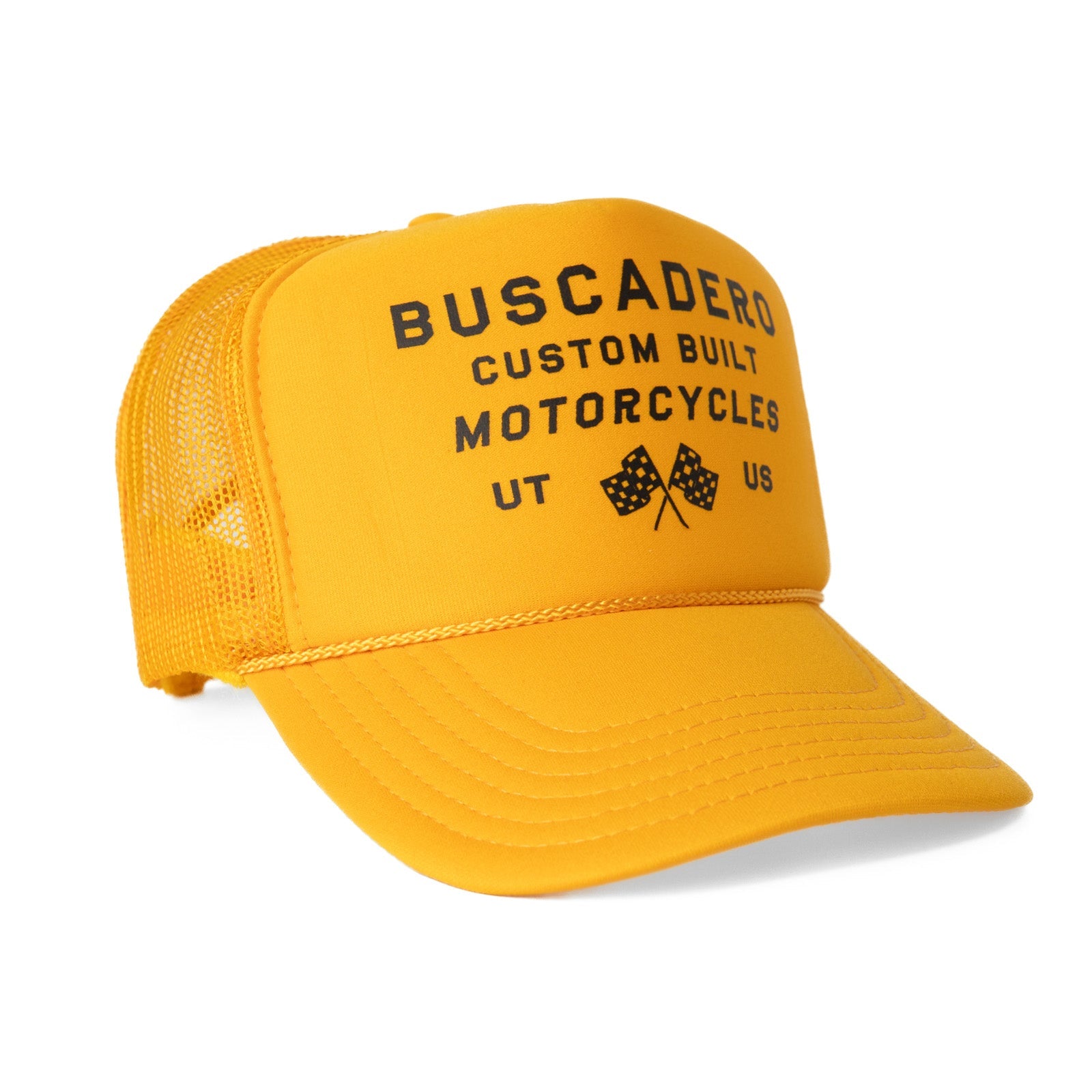 ‘Flags’ Foam Trucker Hat - Gold - Buscadero Motorcycles