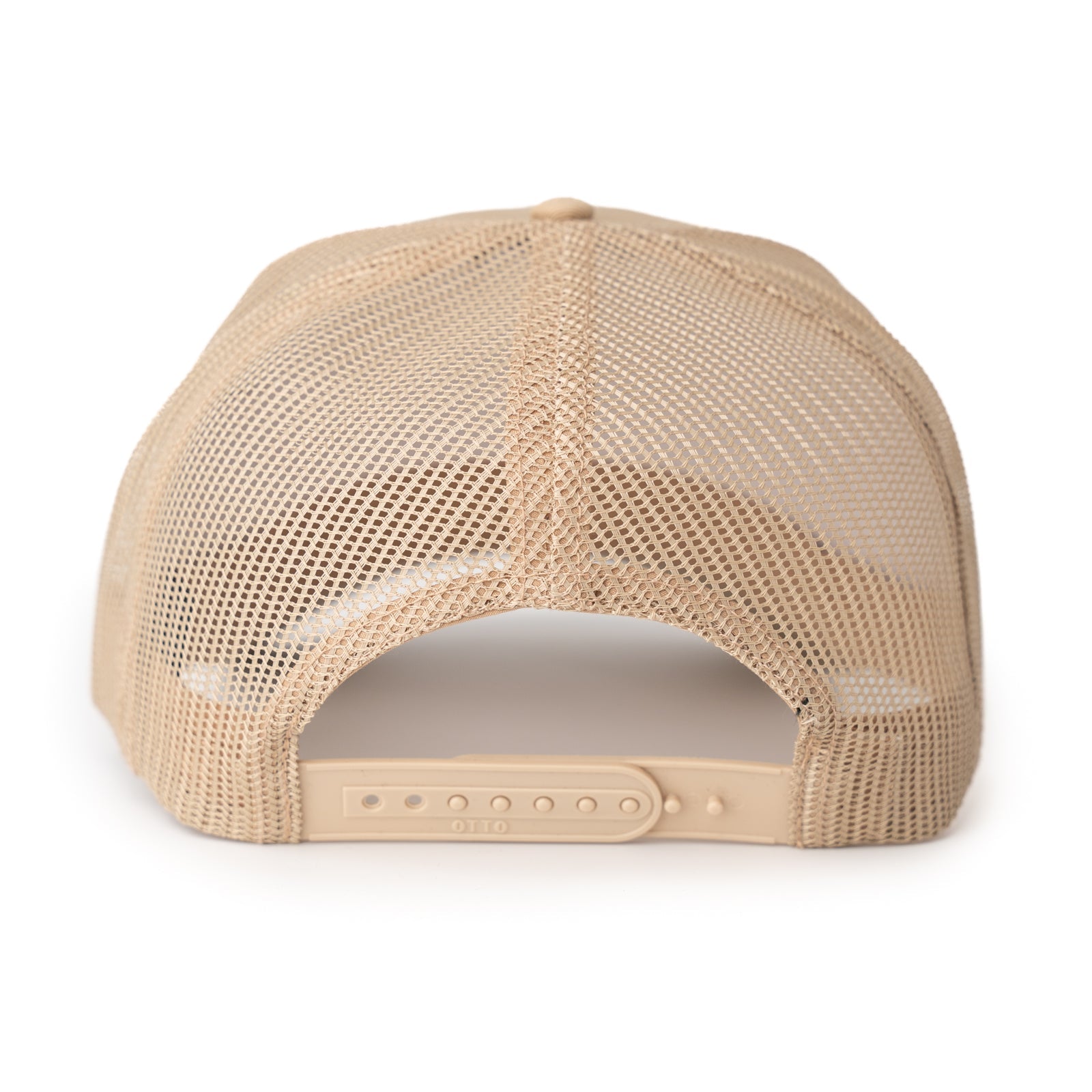 ‘Podium’ Mid Profile Mesh Back Trucker Hat - Tan - Buscadero Motorcycles