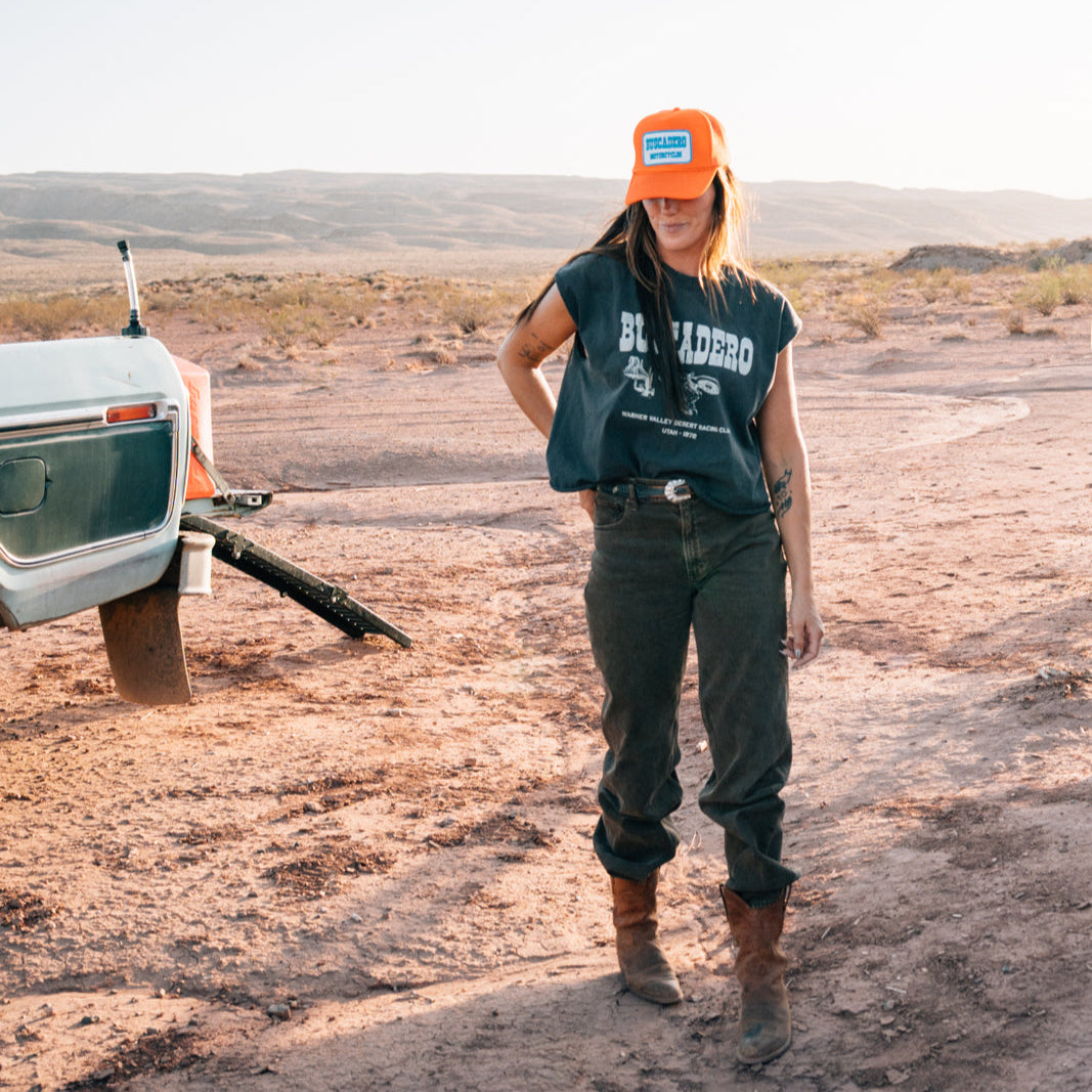 'Blue Barrel’ Foam Trucker Hat - Orange
