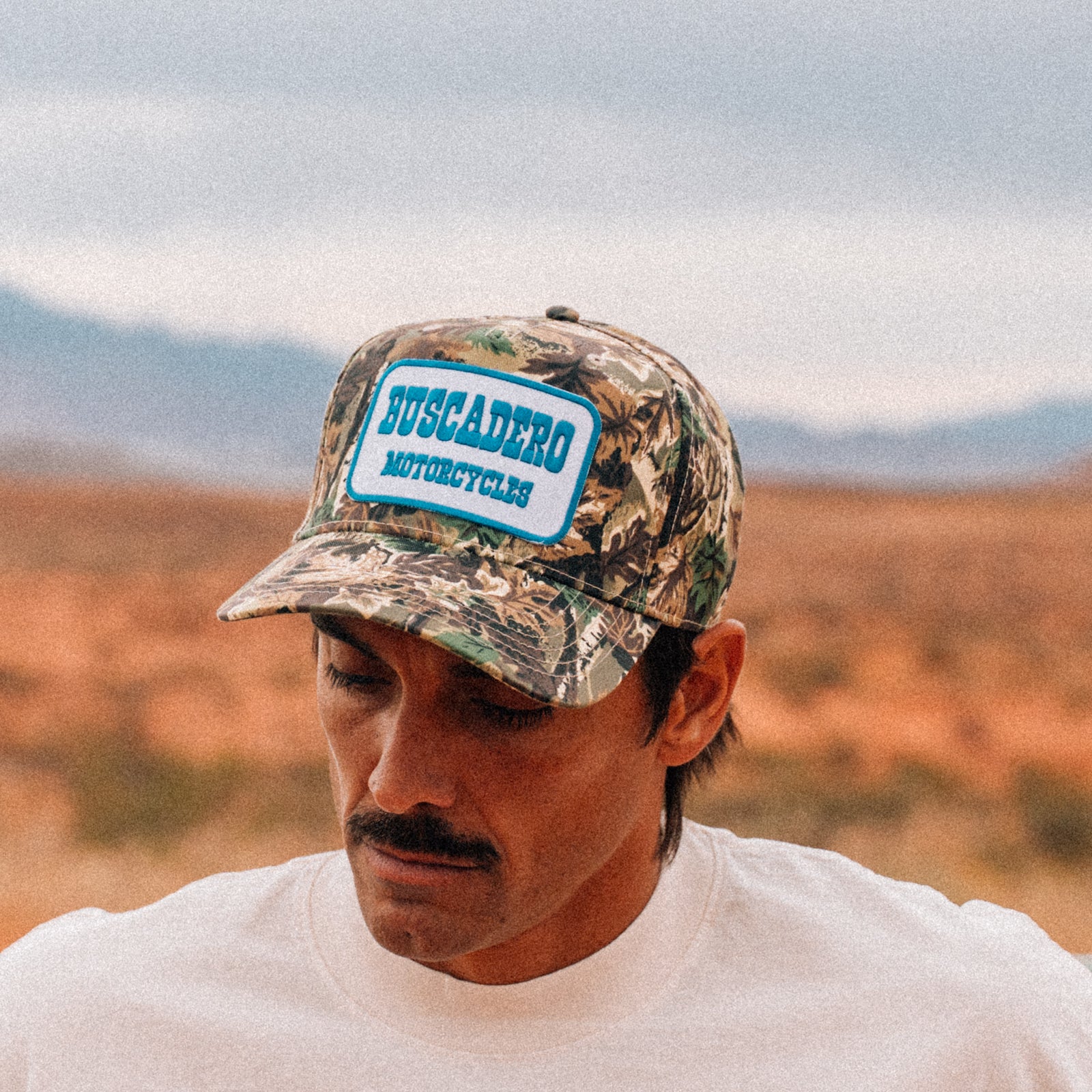 'Blue Barrel' 5 Panel Mid Profile Baseball Cap - Camo