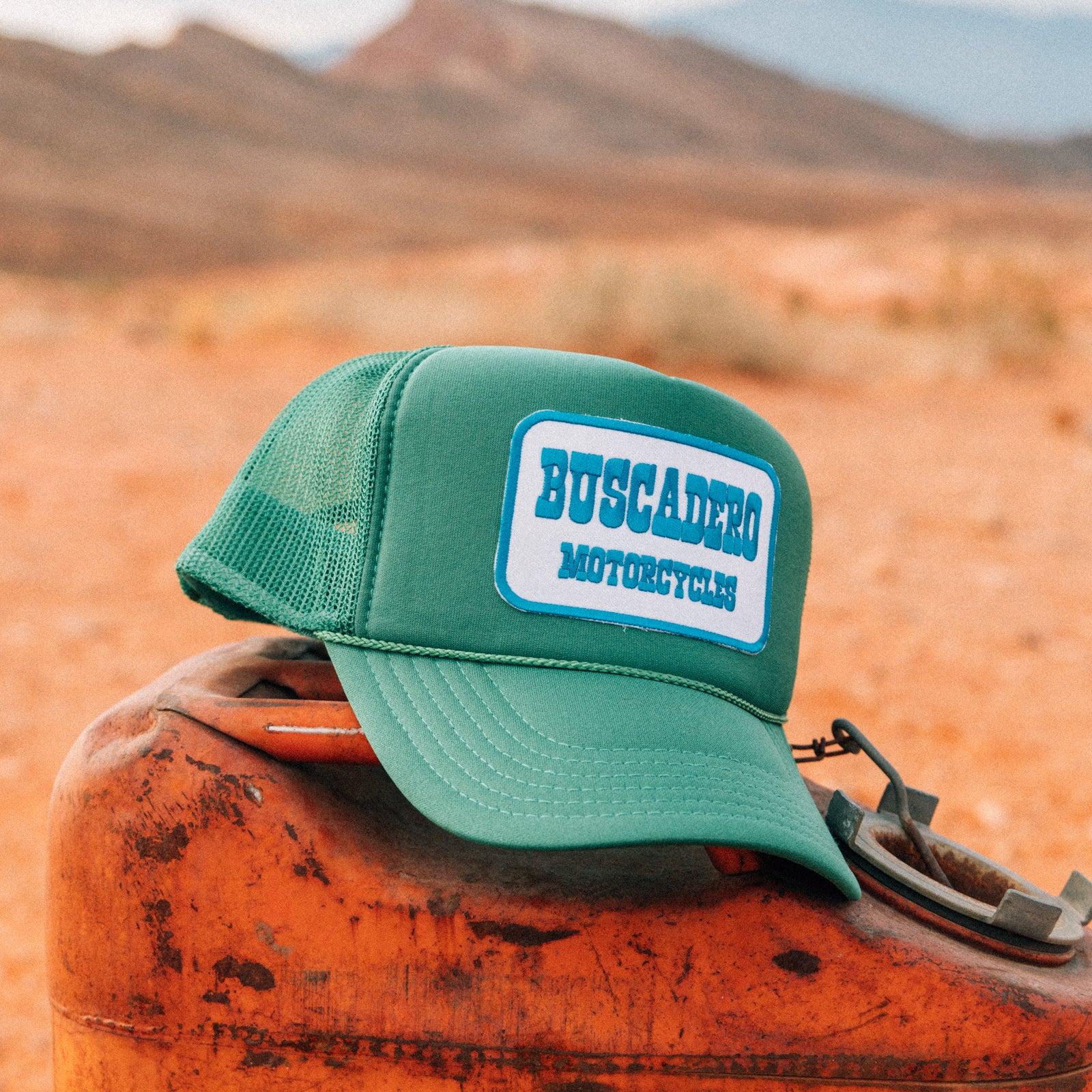 'Blue Barrel’ Foam Trucker Hat - Green