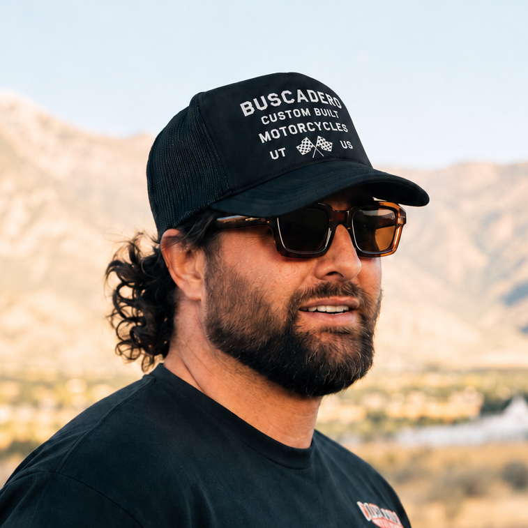 ‘Flags’ Foam Trucker Hat - Black
