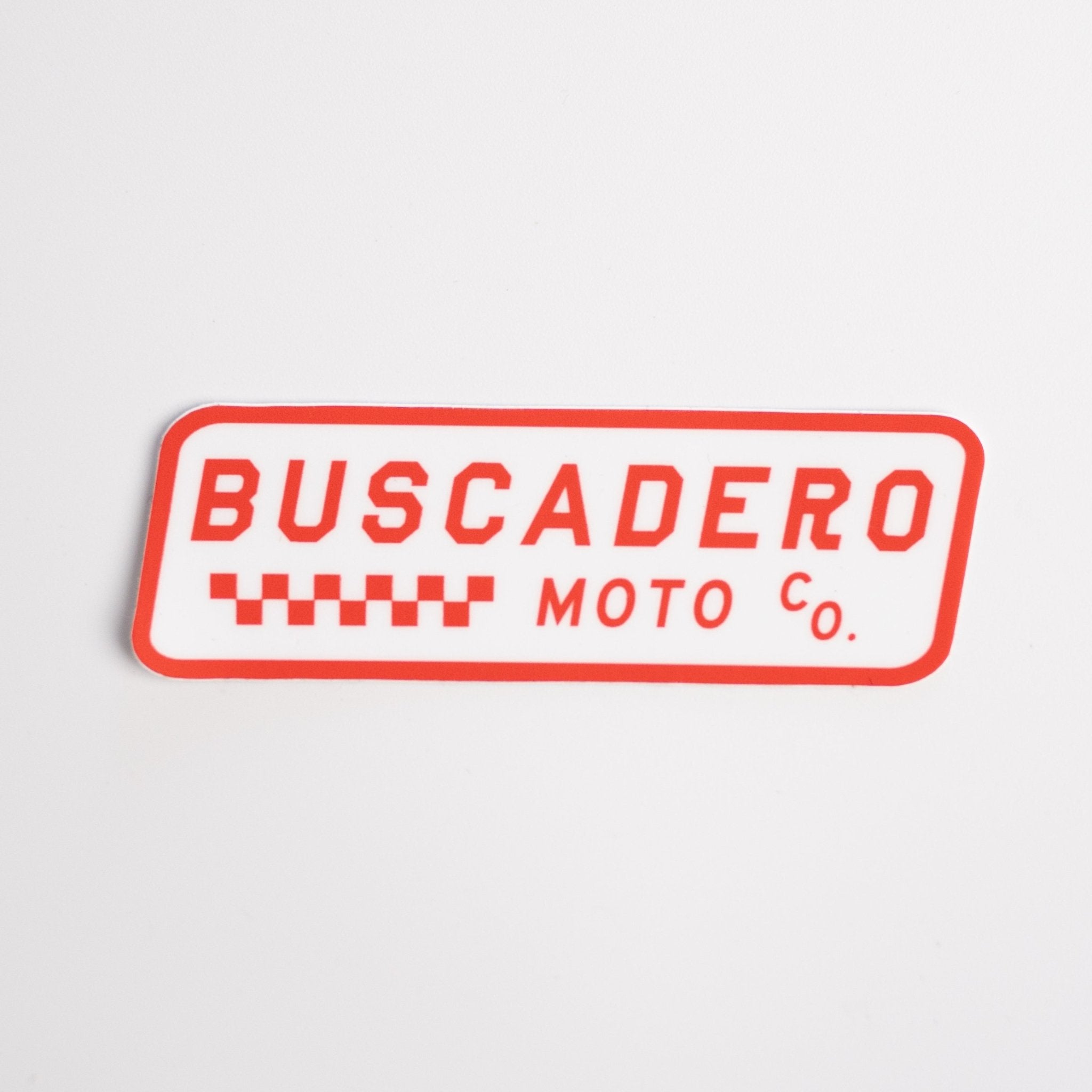 "Checker Moto" decal - Buscadero Motorcycles