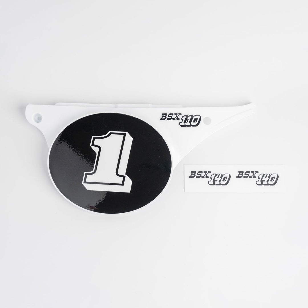 Left Side Panel Number plate - White - Buscadero Motorcycles