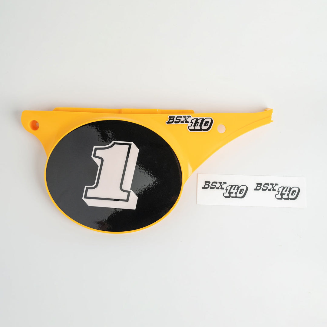 Left Side Panel Number plate - Yellow - Buscadero Motorcycles