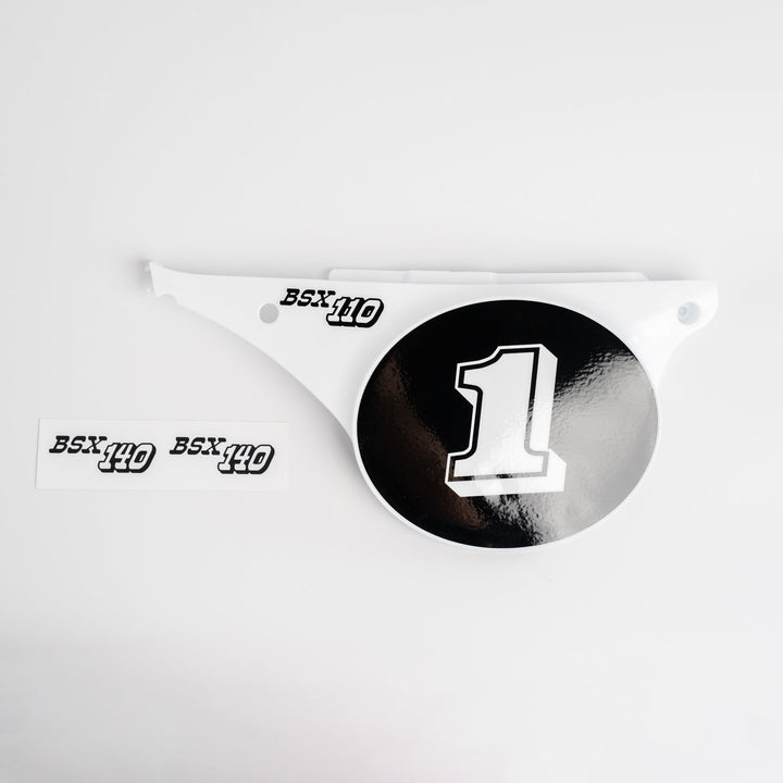 Right Side Panel Number plate - White - Buscadero Motorcycles