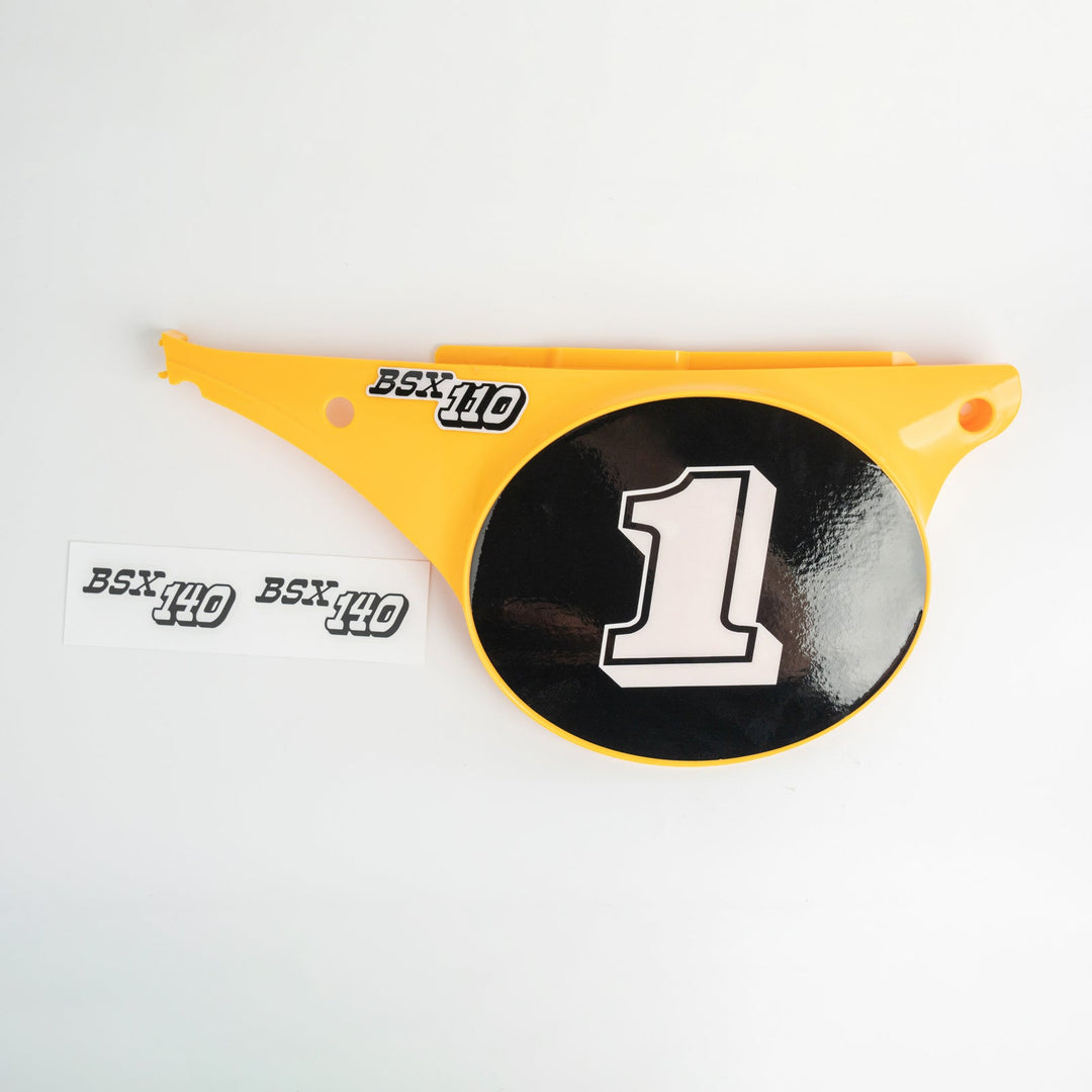 Right Side Panel Number plate - Yellow - Buscadero Motorcycles