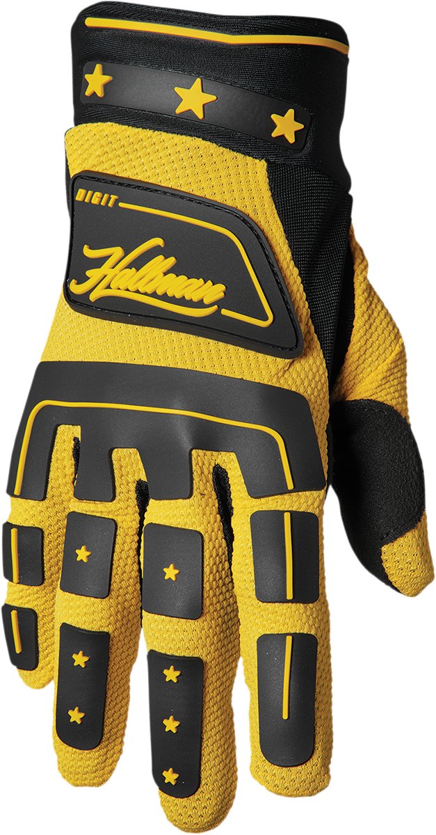 THOR Hallman Digit Gloves - Black/Yellow - Buscadero Motorcycles