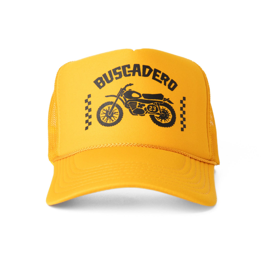 ‘74 Moto’ Foam Trucker Hat - Gold - Buscadero Motorcycles