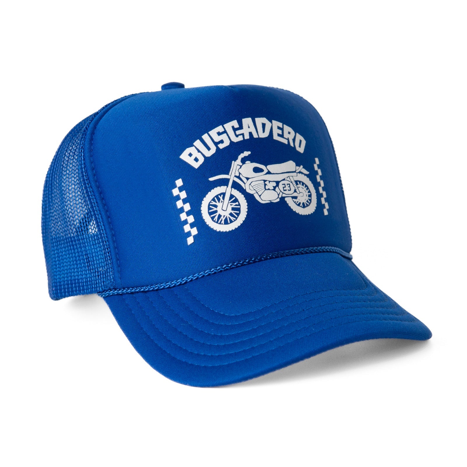 ‘74 Moto’ Foam Trucker Hat - Royal Blue - Buscadero Motorcycles