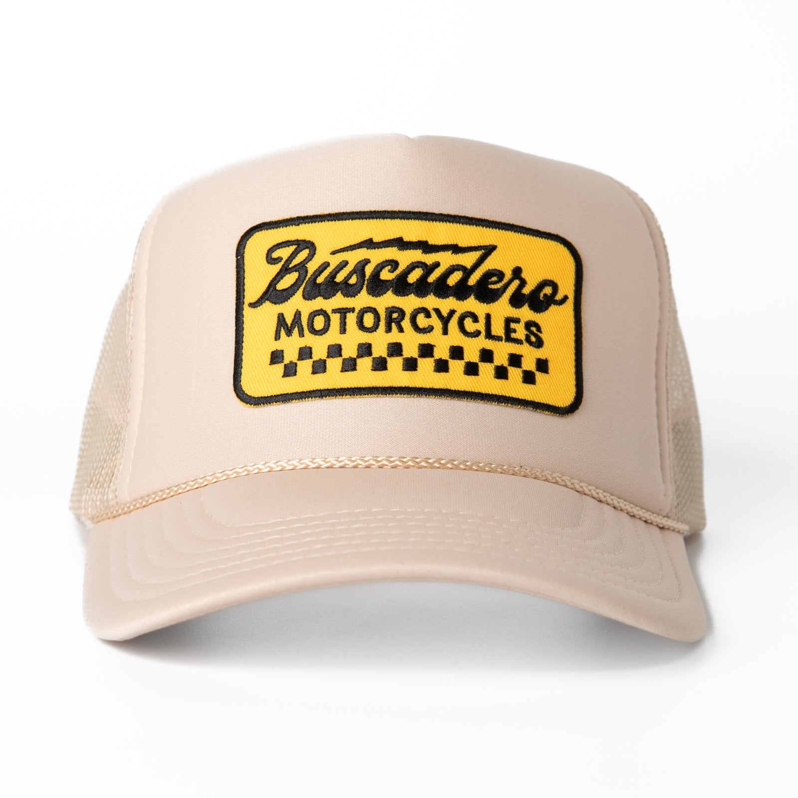 'Banner’ Foam Trucker Hat - Off White - Buscadero Motorcycles