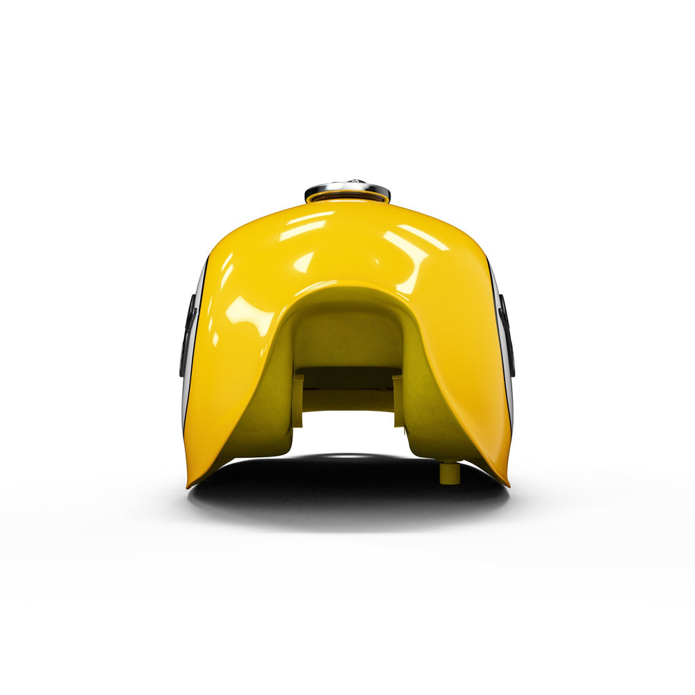 BSX Fuel Tank - Teardrop Yellow/White - Buscadero Motorcycles