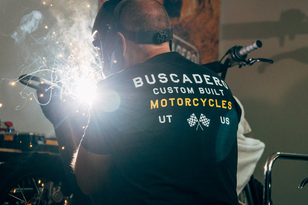 'Checker Flags' Short Sleeve T shirt - Buscadero Motorcycles