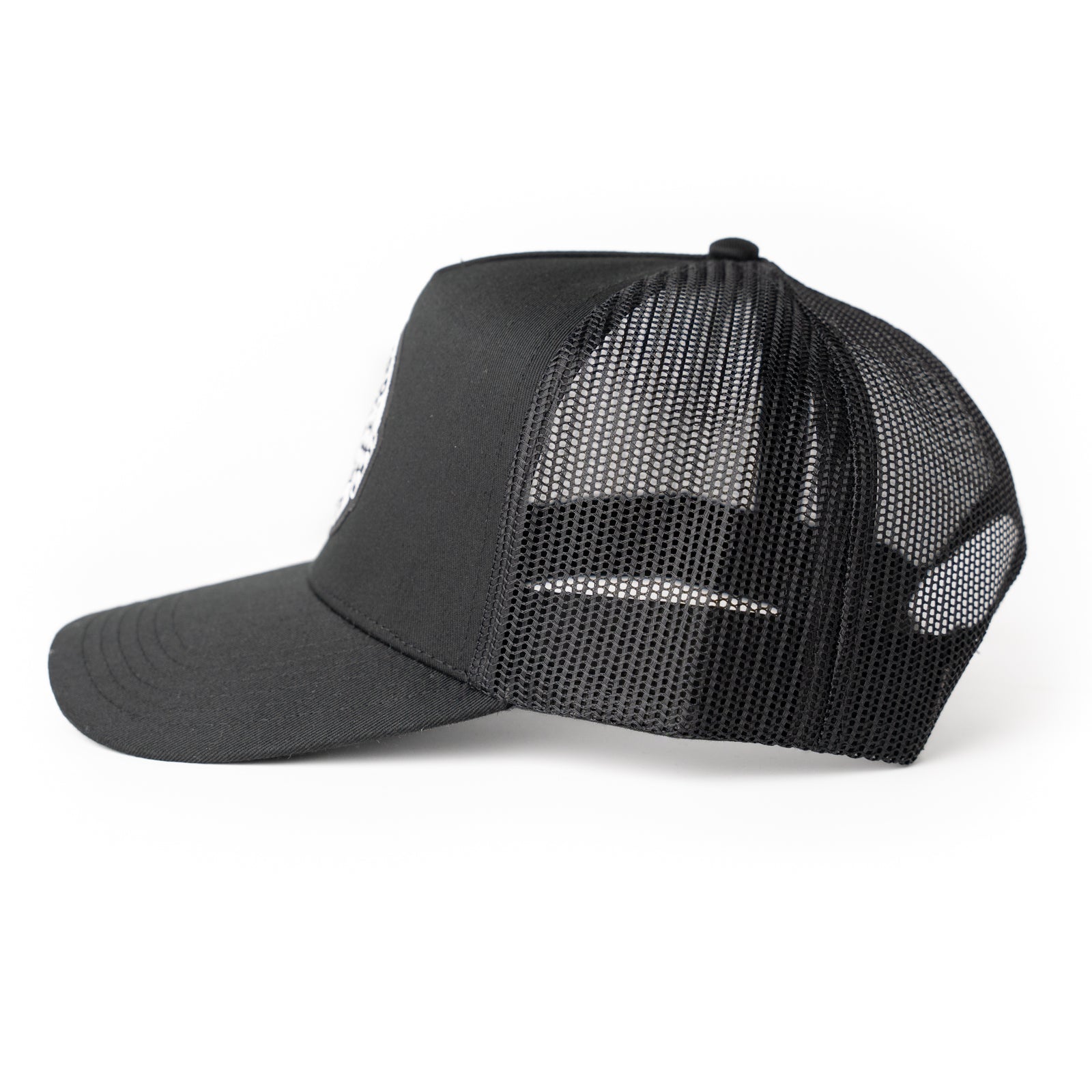 ‘Garage’ Mid Profile Mesh Back Trucker Hat - Black - Buscadero Motorcycles