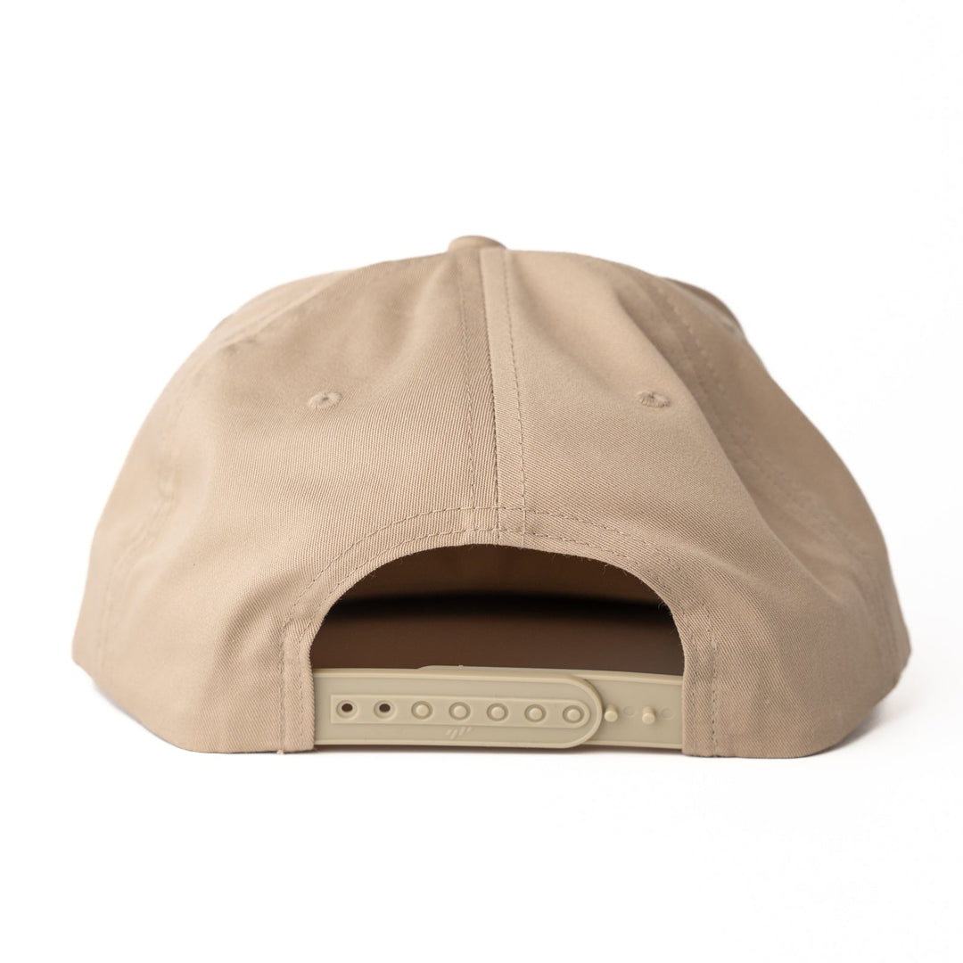 ‘Malcolm’ Unstructured 5 panel Flat Brim Hat - Tan - Buscadero Motorcycles