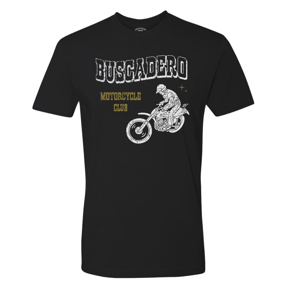 'Moto Club' Black Short Sleeve T shirt - Buscadero Motorcycles