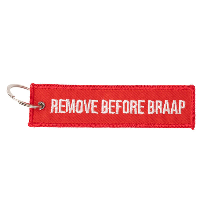 'Remove Before Braap' Keychain - Buscadero Motorcycles